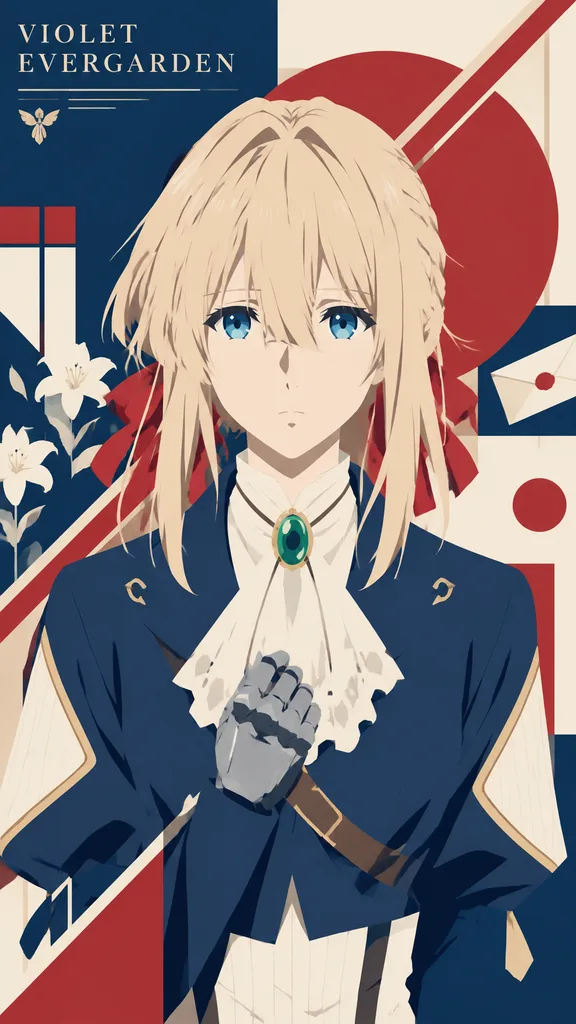 Constructivist Flat Anime Character Poster
