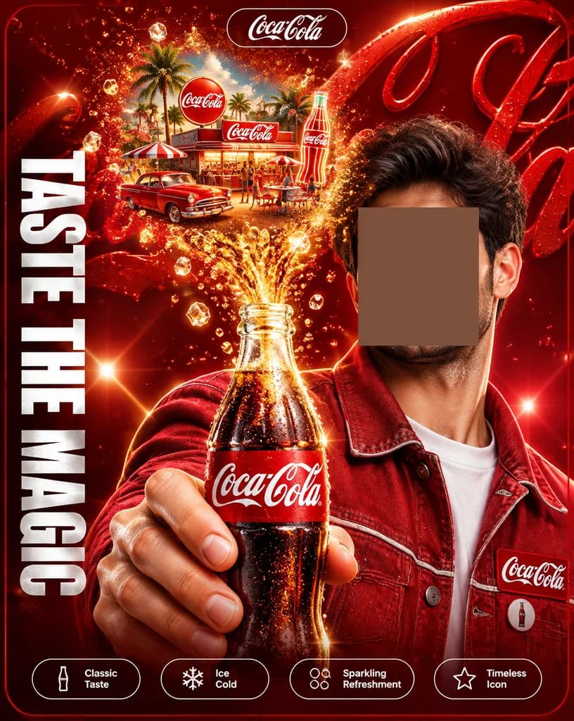 Cinematic Soda Bottle Commercial Poster