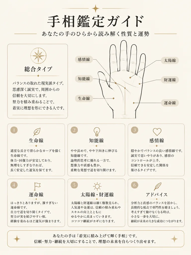 Minimal Japanese Palm Reading Infographic