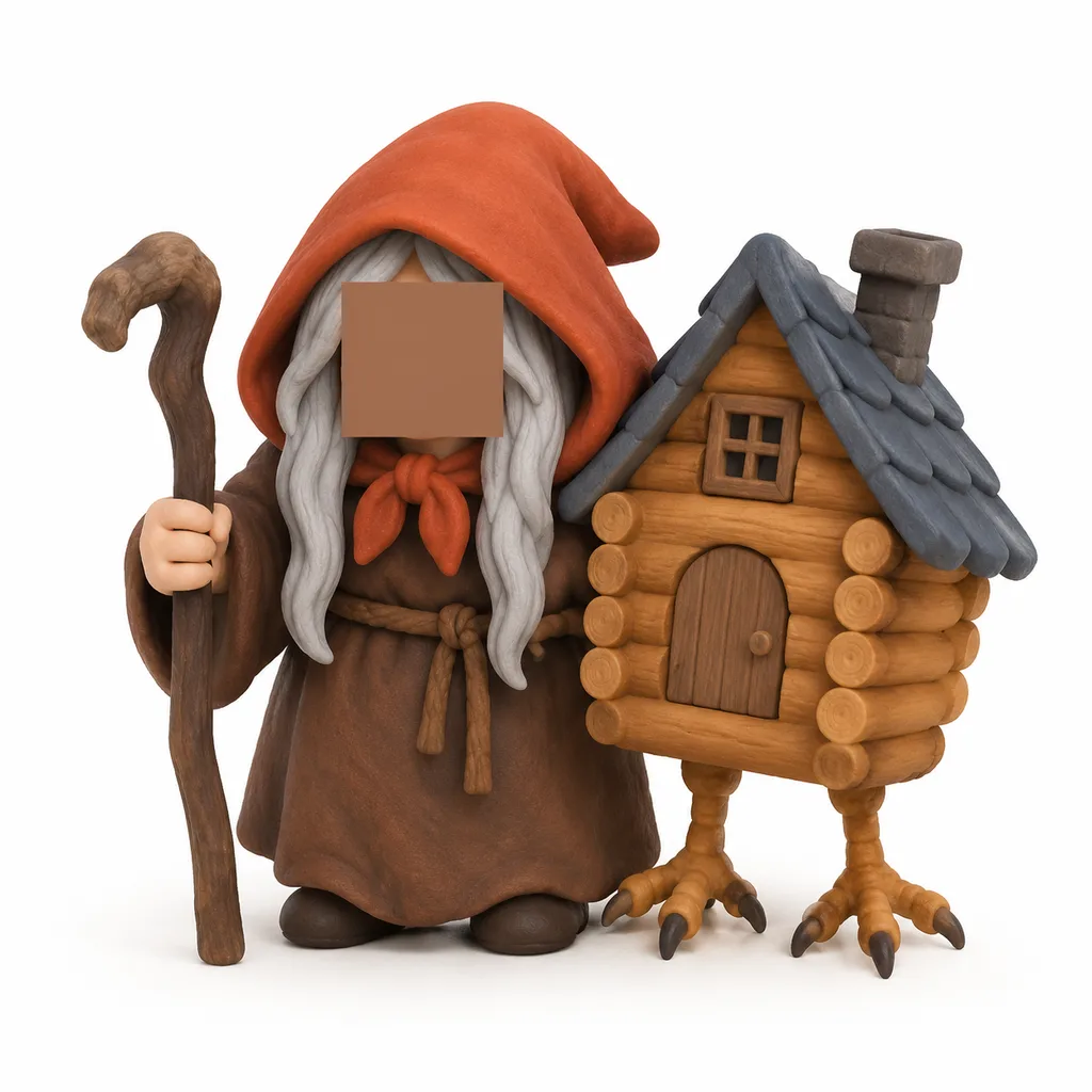 Clay Baba Yaga with Chicken-Leg Hut