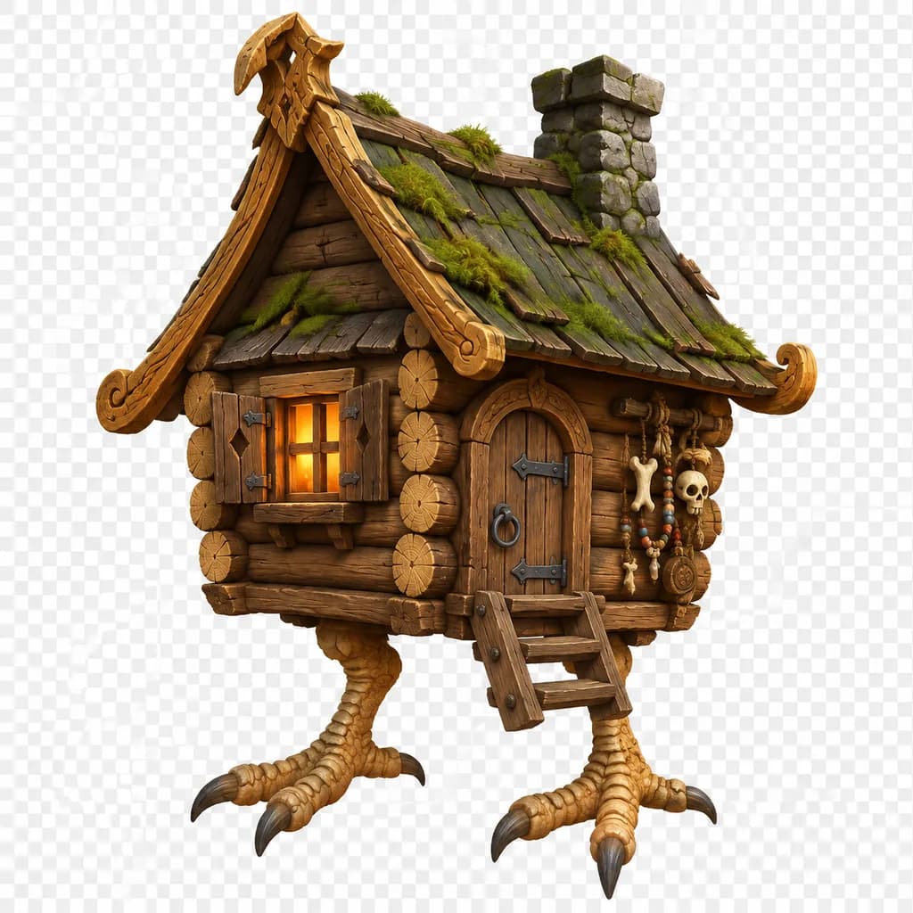Stylized Baba Yaga Hut Game Asset