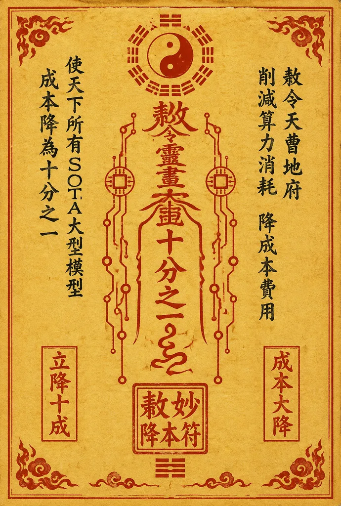 AI Cost Reduction Taoist Talisman Poster