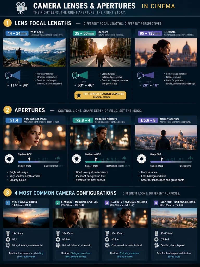 Cinema Lens and Aperture Infographic Guide