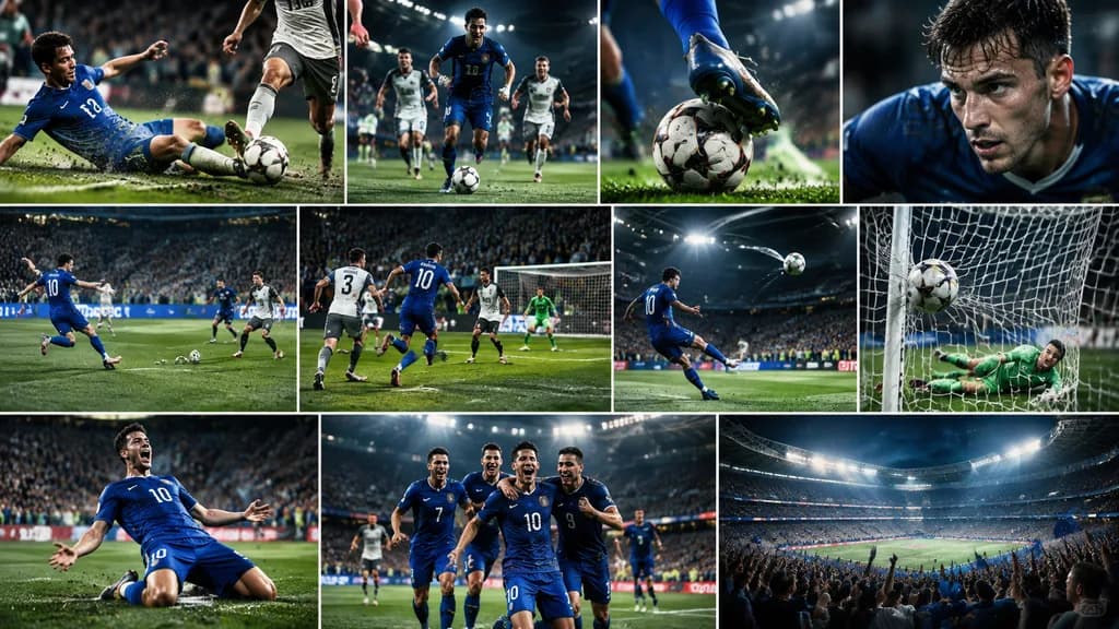 Cinematic Soccer Match Storyboard Sequence