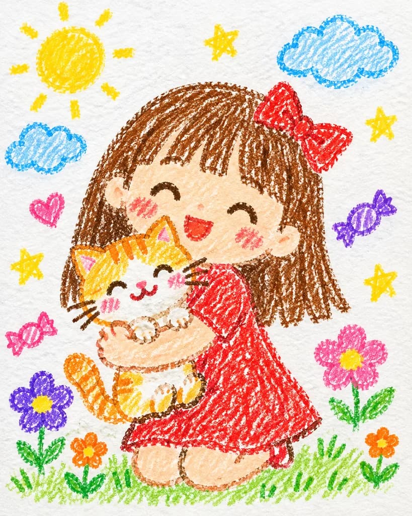 Childlike Crayon Drawing Re-Creation