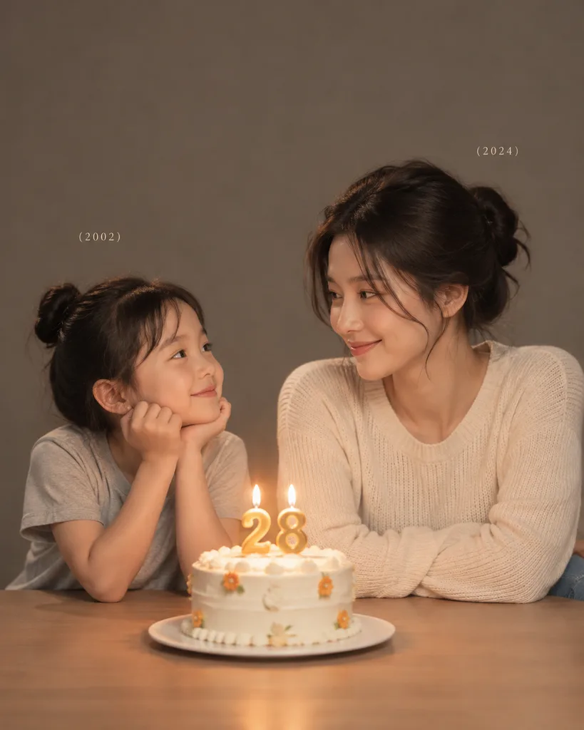 Childhood and Adult Birthday Reunion Portrait