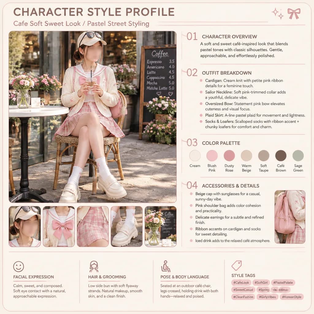 Pastel Cafe Fashion Style Profile Board