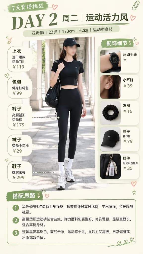 Sporty Outfit Breakdown Infographic Poster