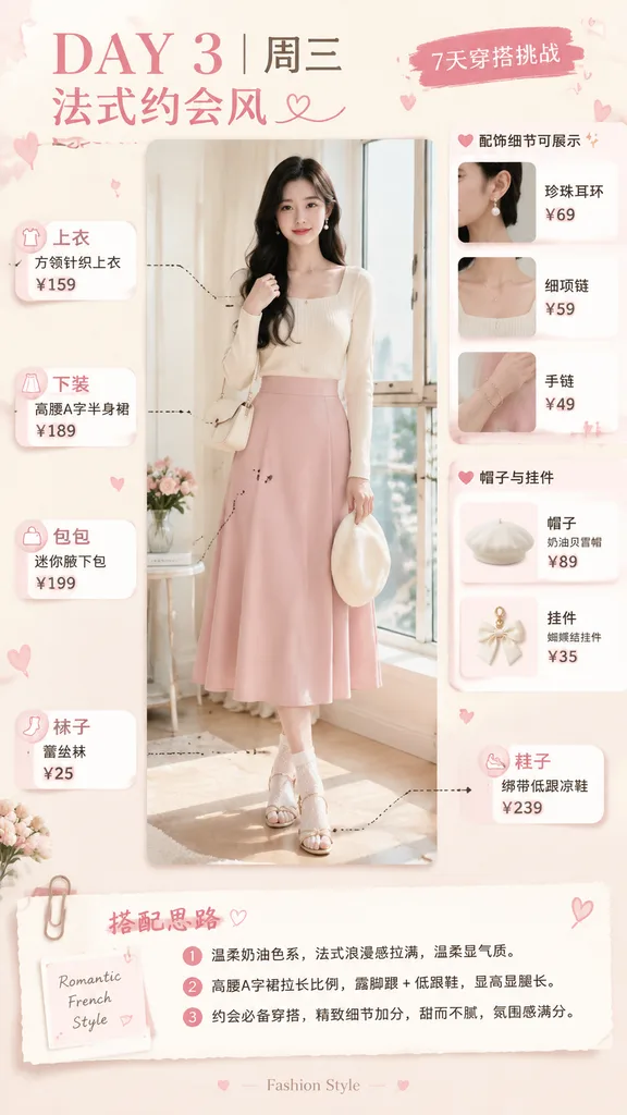 フレンチデート服ファッションインフォグラフィック