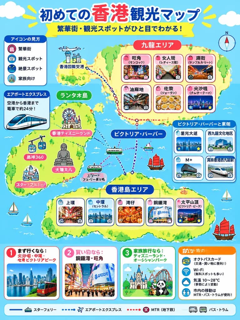 Japanese Hong Kong Travel Map Infographic