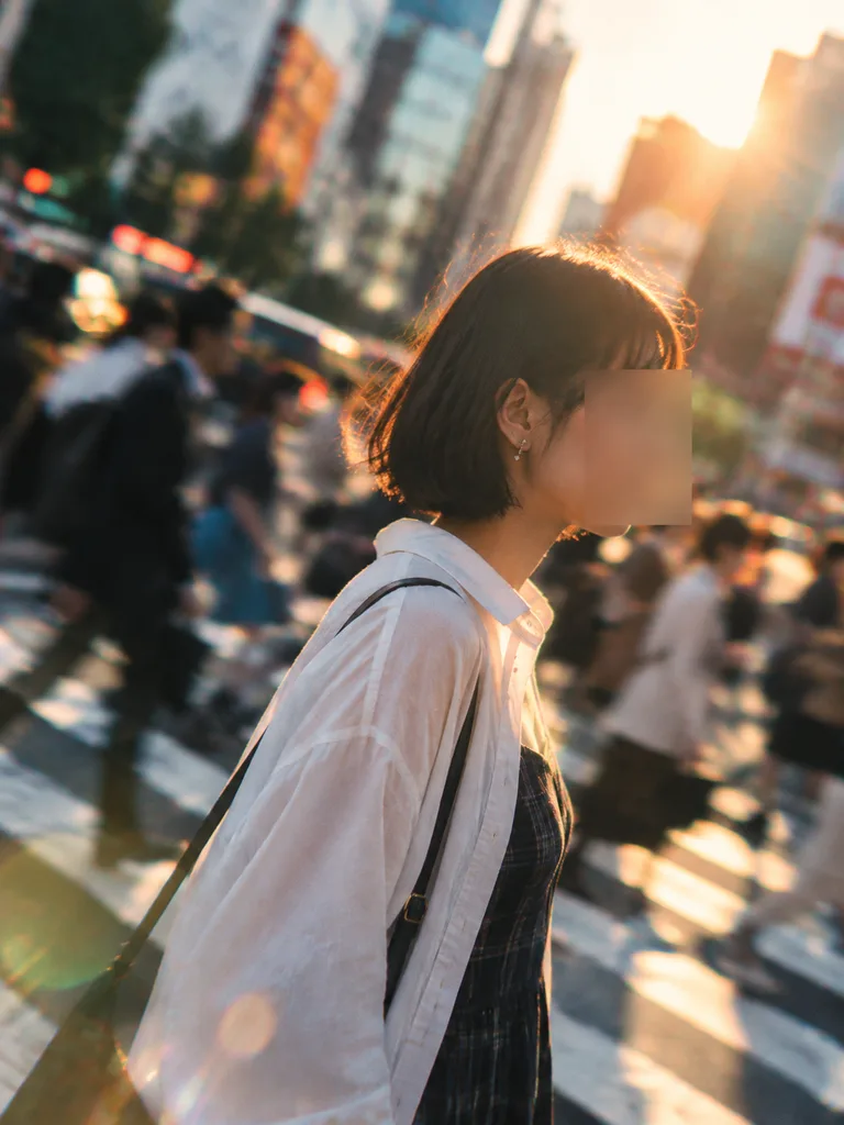 日本のストリートスナップ風ポートレート
