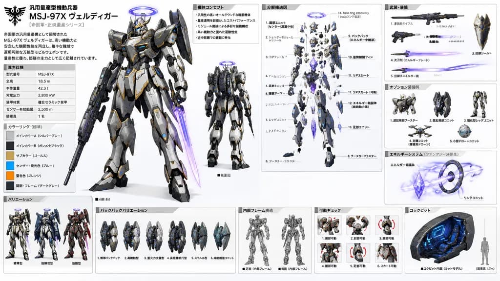 Anime Mecha Production Reference Sheet