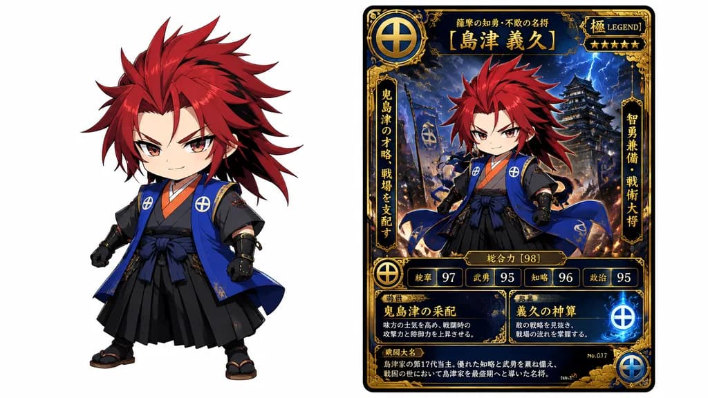 Chibi Samurai Fantasy Trading Card Showcase