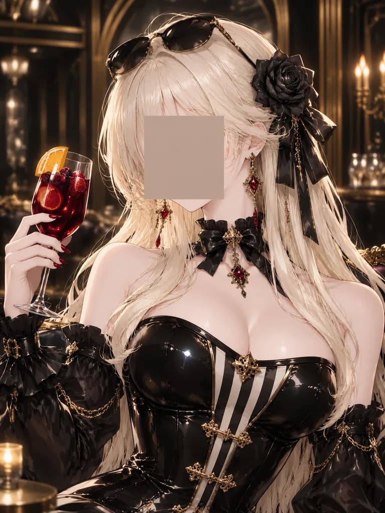 Gothic Blonde Anime Lounge Portrait
