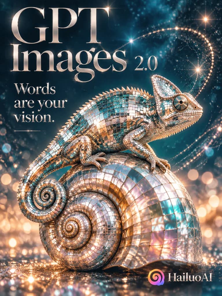 Mirrored Mosaic Chameleon Promotional Poster