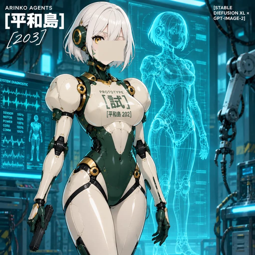 アニメ風アンドロイドエージェント研究室ポスター