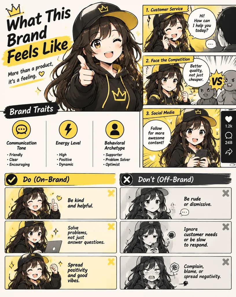 Manga Brand Personification Infographic Poster