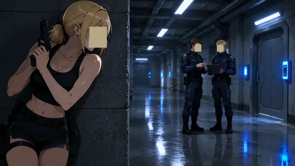 SF通路のステルス待ち伏せアニメシーン