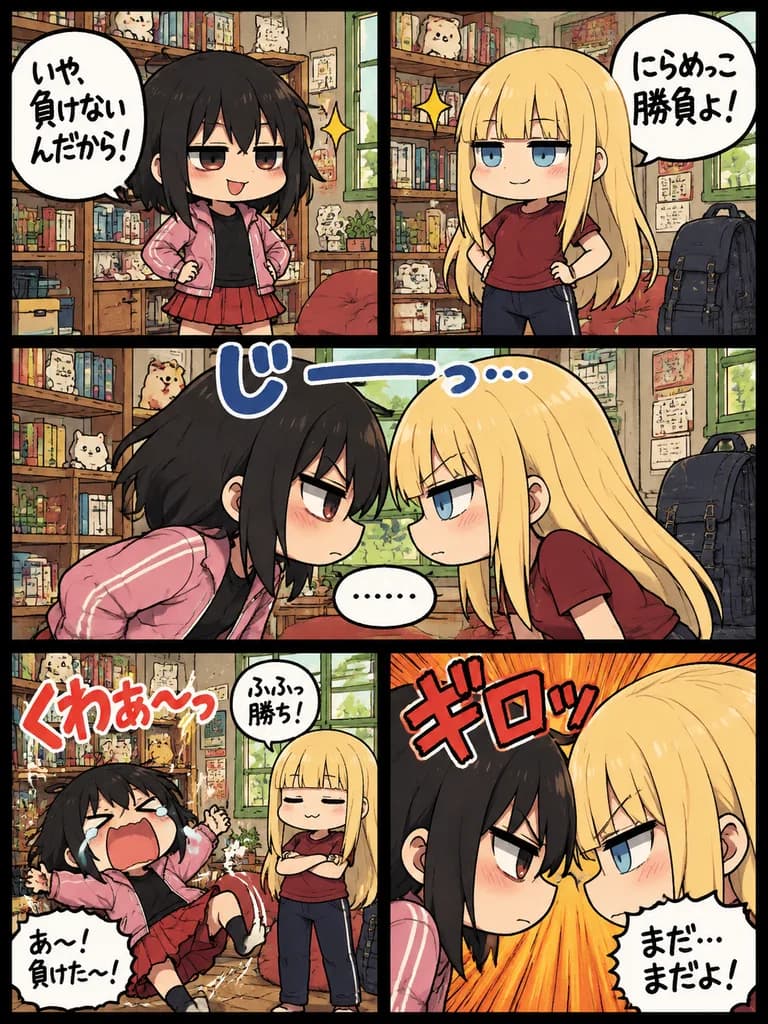 Chibi Girls Staring Contest Manga Page