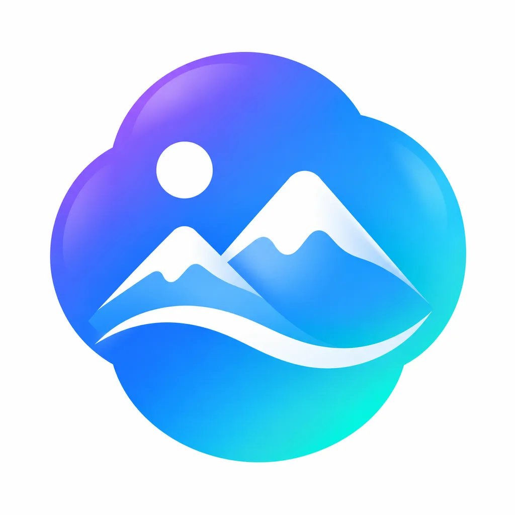 Gradient Mountain Cloud App Logo