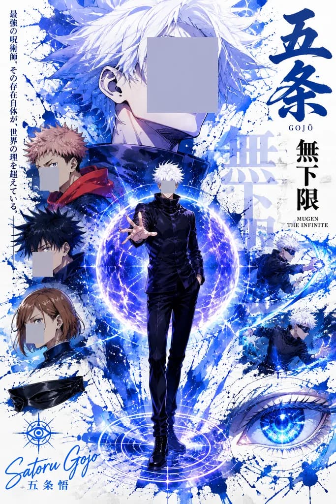 Blue Sorcery Anime Magazine Poster Collage