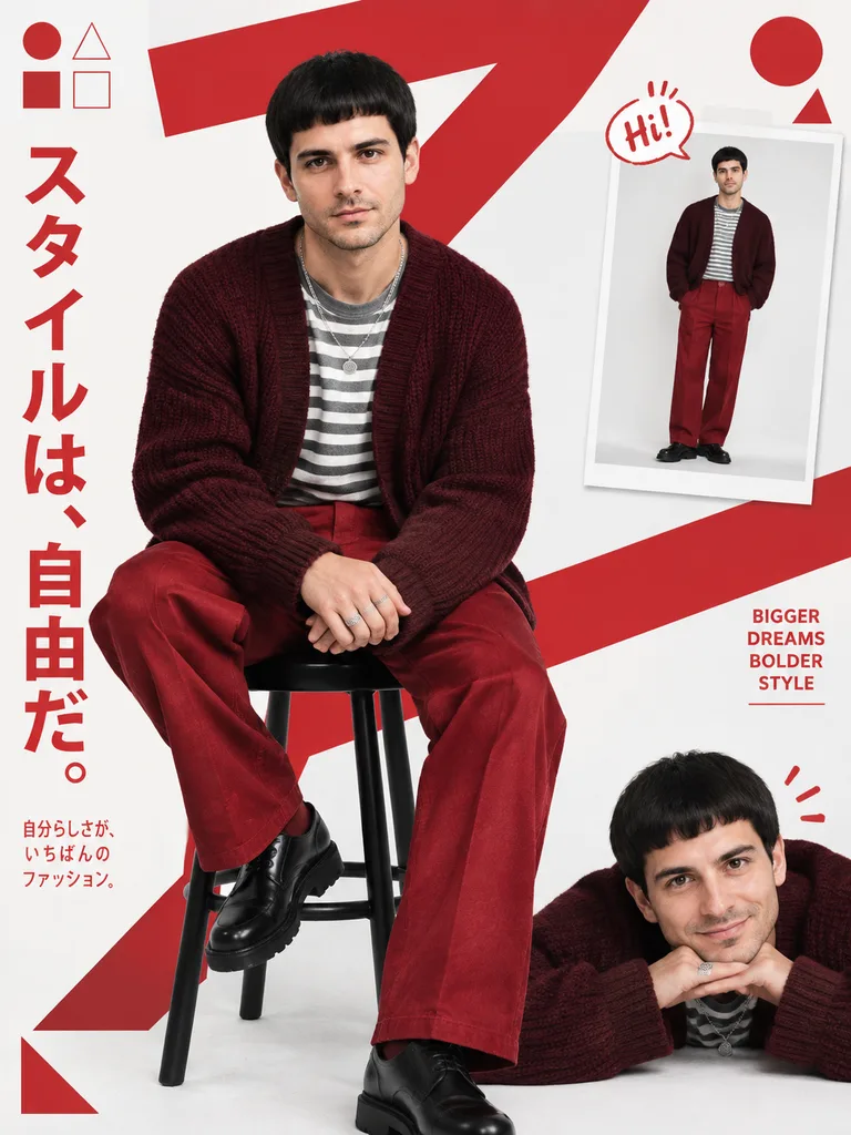 幾何紅調時尚雜誌版面設計