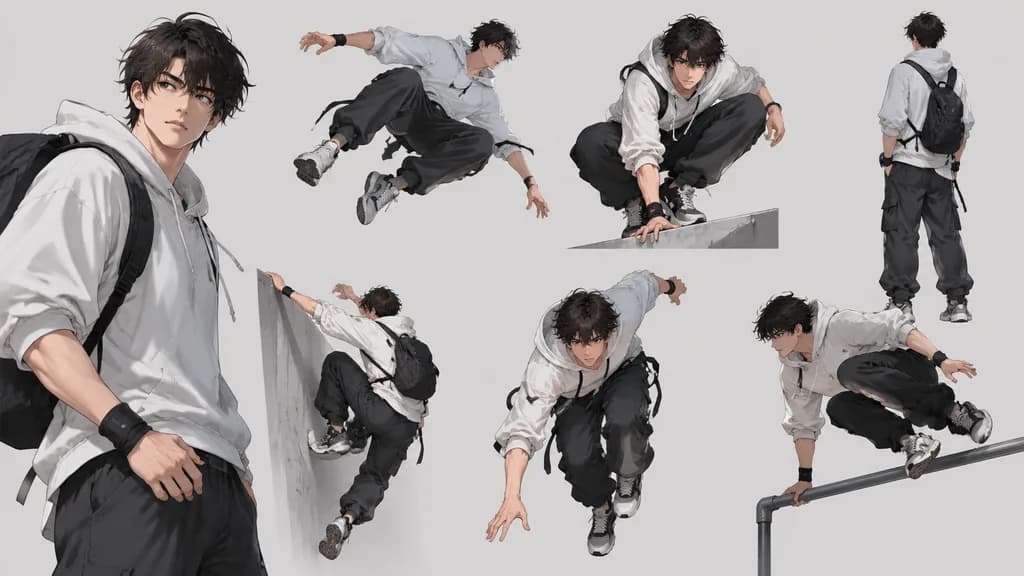 Parkour Character Montage Sheet