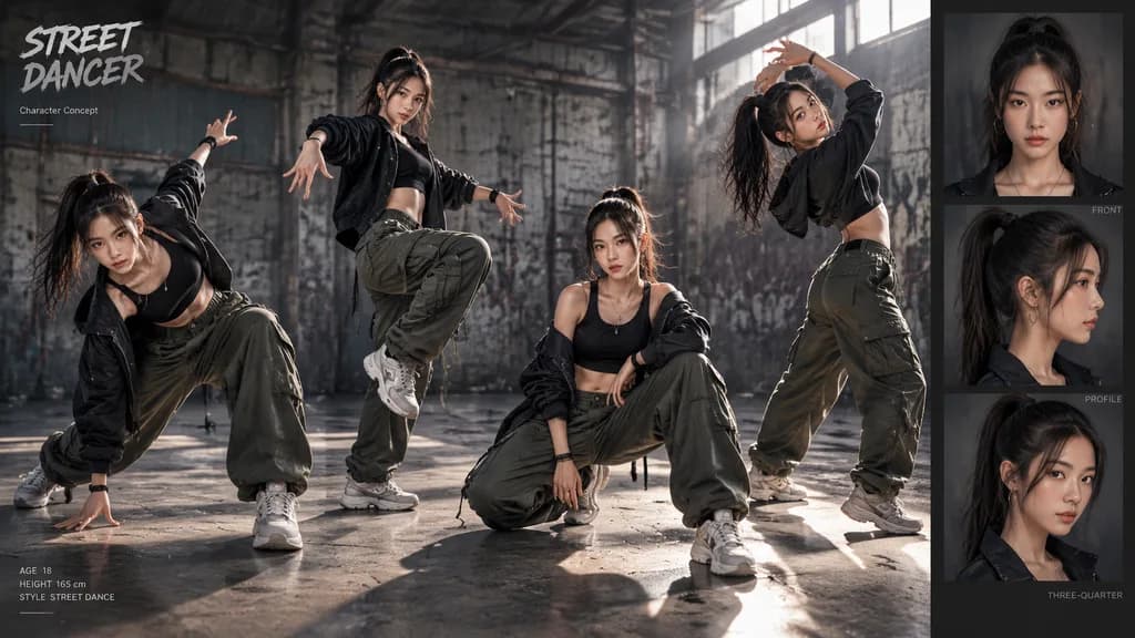 Street Dancer Character Concept Sheet