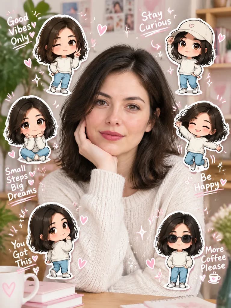 Ảnh Nhật Ký Nhãn Dán Chibi
