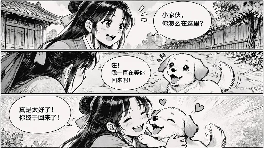 레트로 펜선 흑백 만화 컷