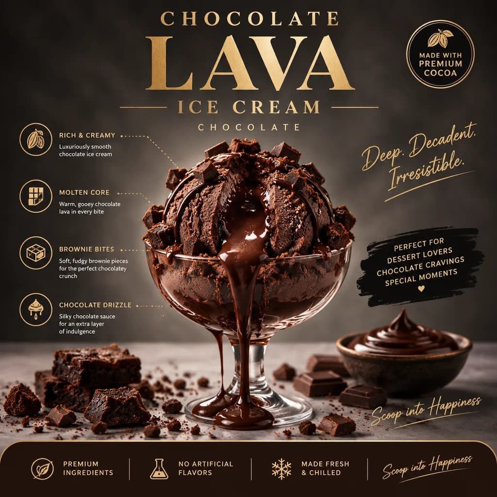 Chocolate Lava Ice Cream Advertisement Poster