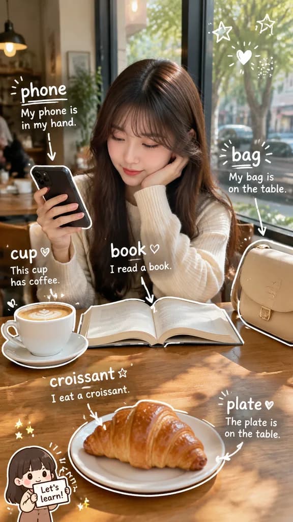 カフェ英単語学習ジャーナルオーバーレイ