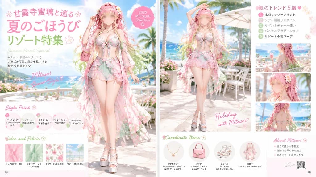 Anime Resort Swimwear Magazine Spread
