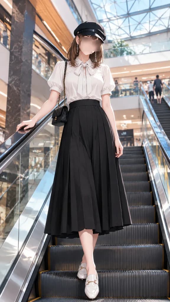 Anime Fashion Portrait on Mall Escalator