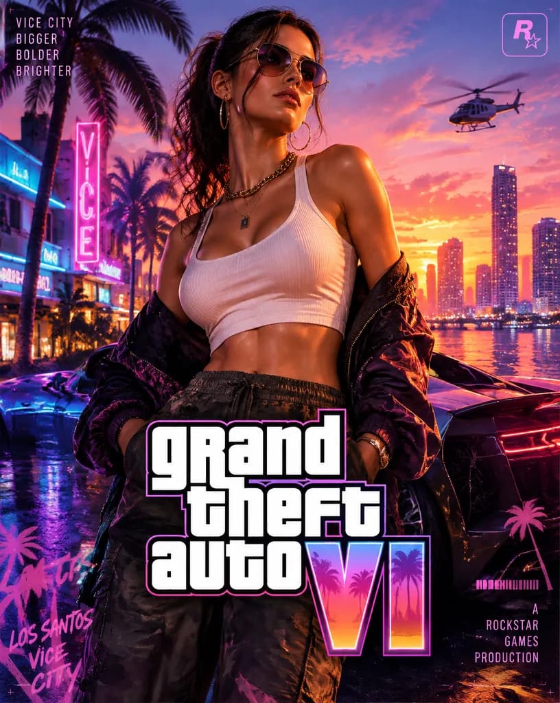 ملصق ترويجي سينمائي بنمط GTA