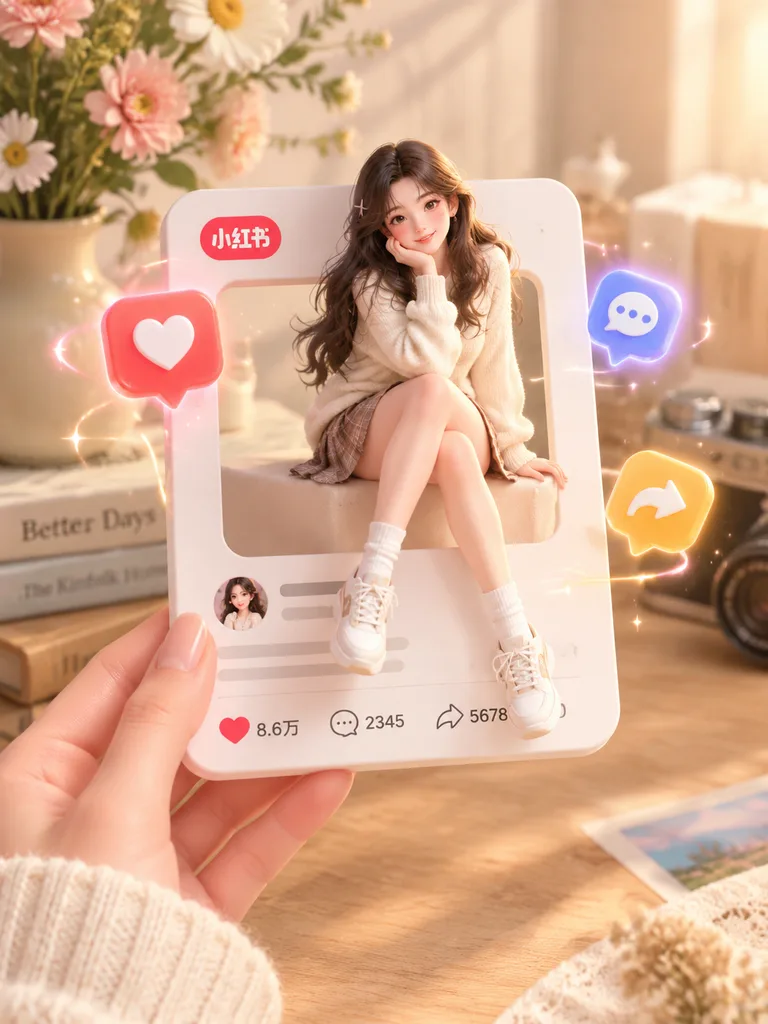 3D Social Media Cutout Profile Card