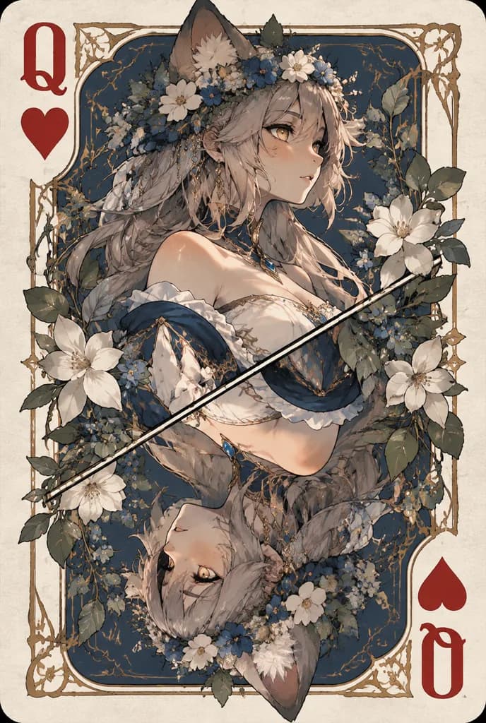 Botanical Beastman Playing Card Design