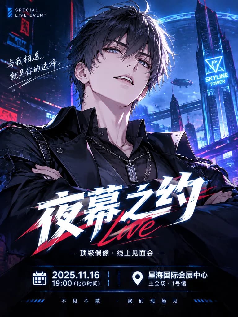 Anime Charismatic Male Announcement Poster