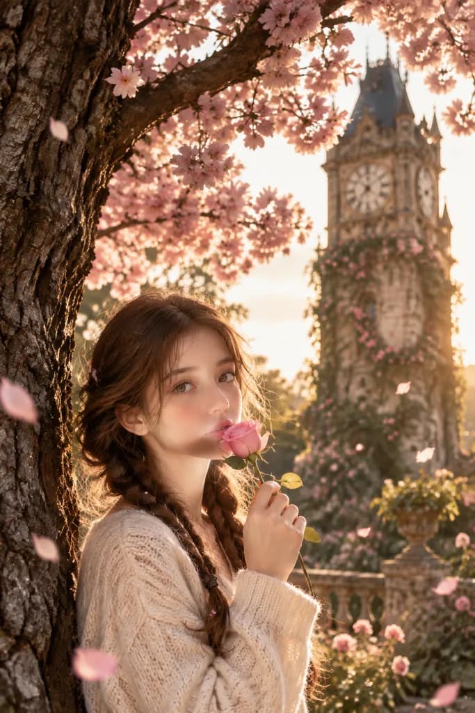 鐘樓花園浪漫復古人像