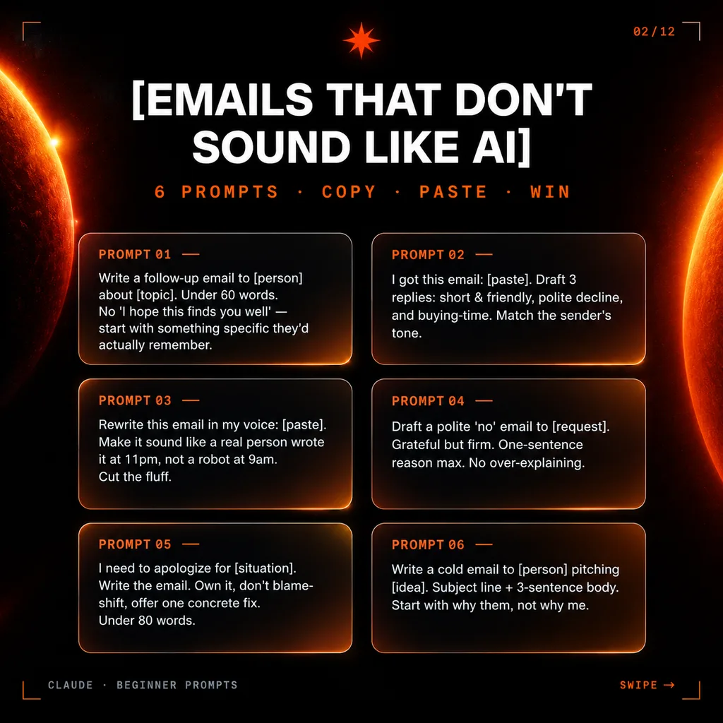 Dark Tech Email Prompts Carousel Slide