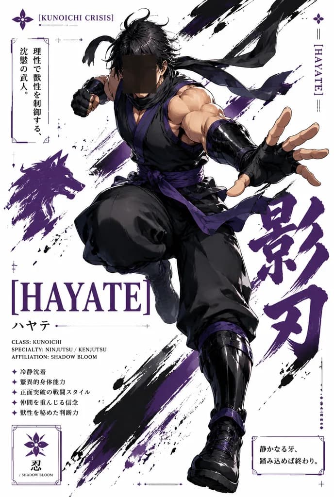 Anime Ninja Character Profile Poster