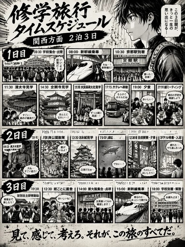 日漫風修學旅行行程表