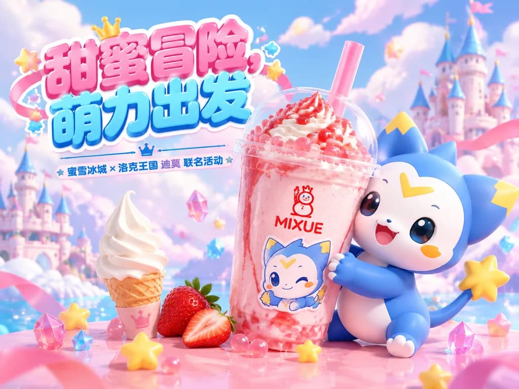 3D联名甜品宣传海报