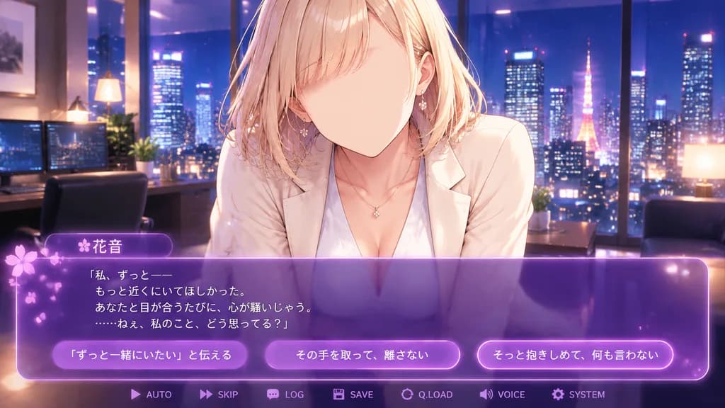Faceless Heroine Romance Visual Novel Screenshot