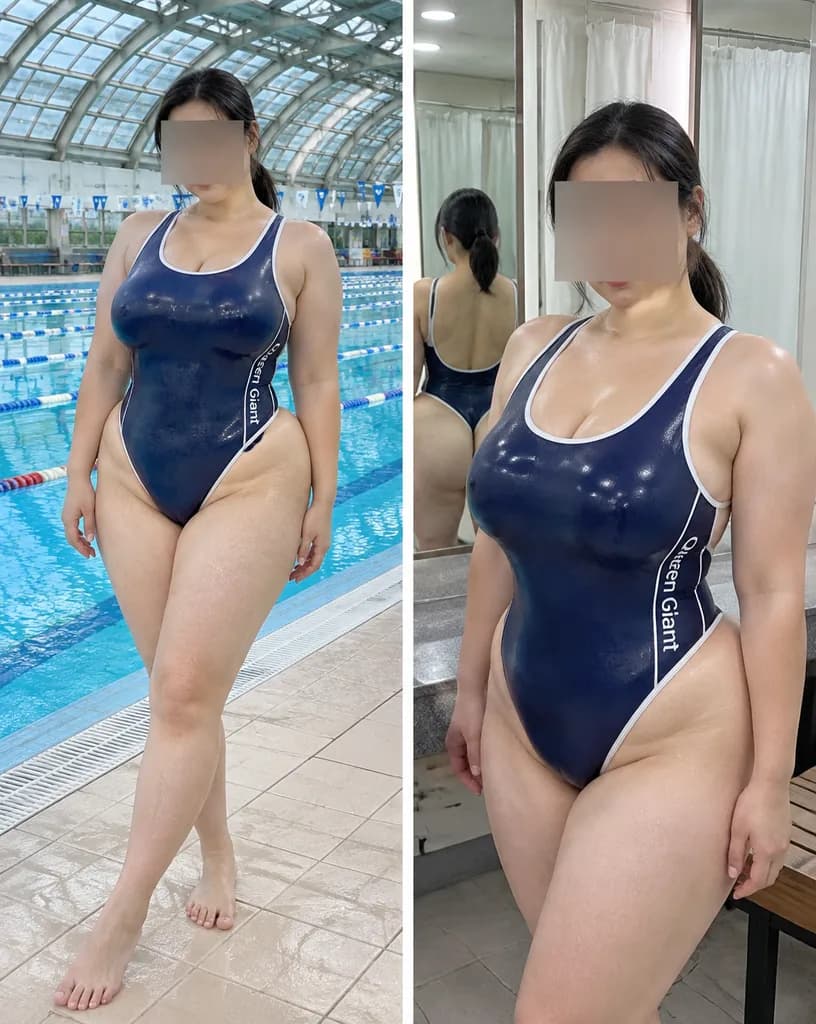 Indoor Pool Swimwear Editorial Collage