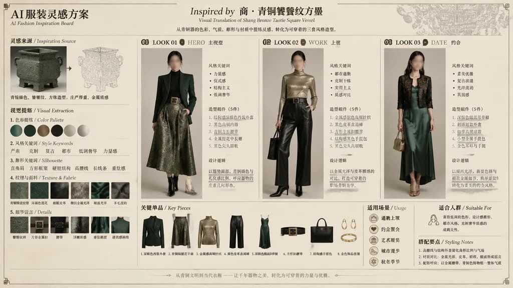 Ancient Bronze Artifact Fashion Moodboard