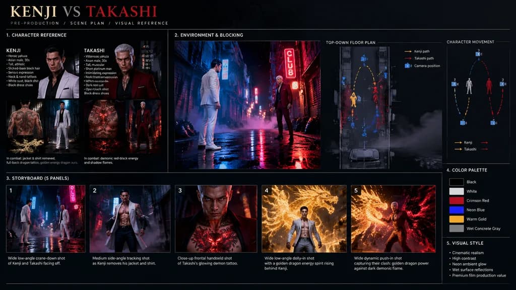 Cinematic Film Pre-Production Storyboard Sheet