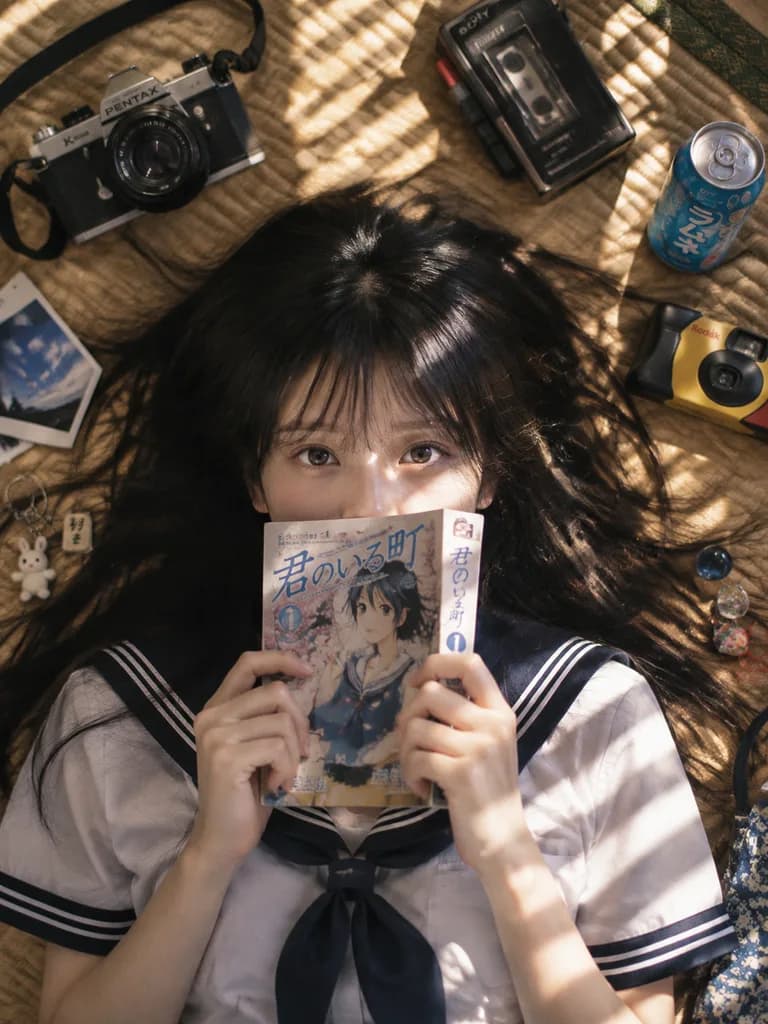 Retro Tatami Room Overhead Portrait