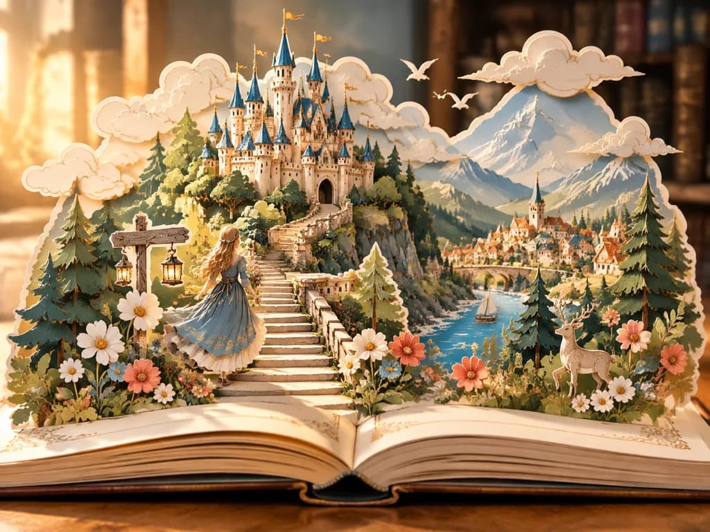 Сказочная Диорама в Виде Книги-Раскладушки