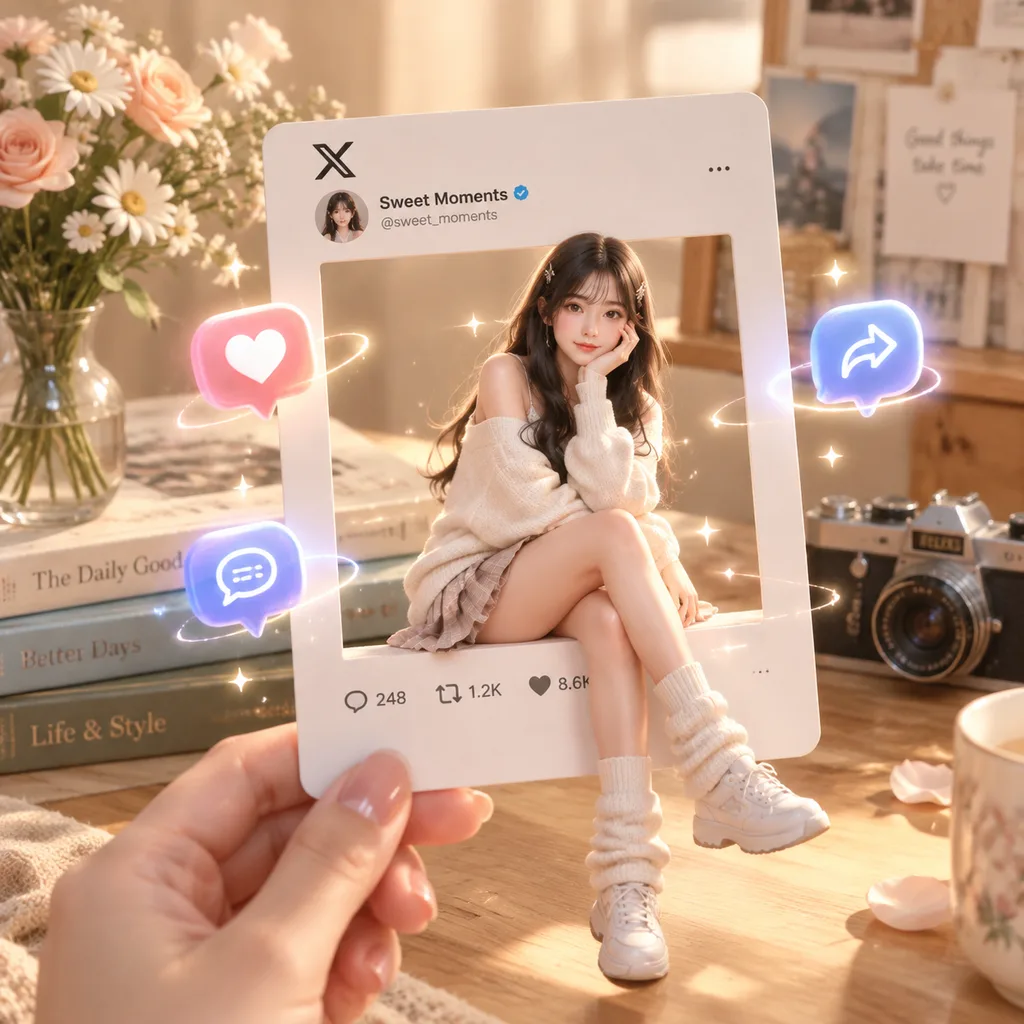 Hand Holding 3D Profile Card